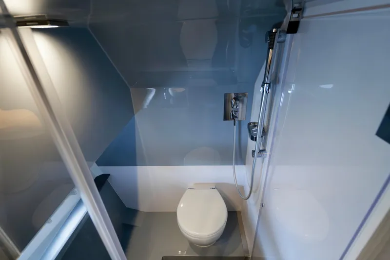 Slide: The Image of Modern bathroom in 2023 Rio Yachts Daytona 34, featuring sleek design and compact amenities. - 42