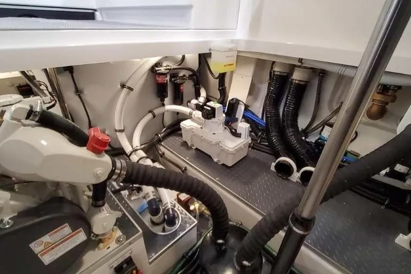 Slide: The Image of Engine room of 2023 Formula 380 Super Sport Crossover OB, showcasing mechanical components. - 88