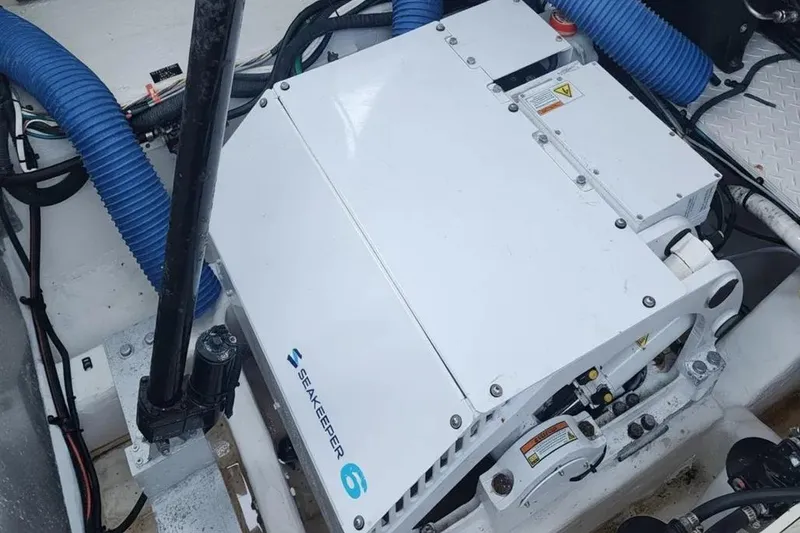 Slide: The Image of Engine compartment of 2021 Cruisers Yachts 42 GLS OB with Seakeeper 6 stabilizer. - 28