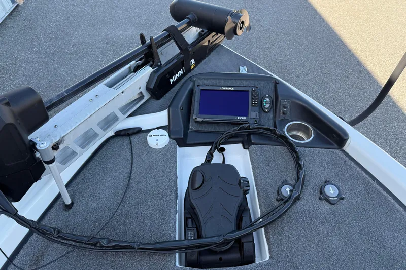 Slide: The Image of 2017 Phoenix 721 ProXP boat dashboard with Lowrance HDS display and Minn Kota trolling motor. - 9