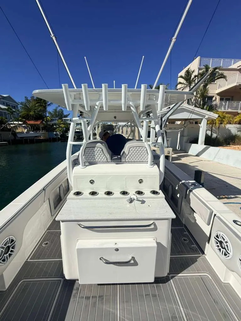 Slide: The Image of 2023 Concept 39' Open boat at dock, sunny day. - 16