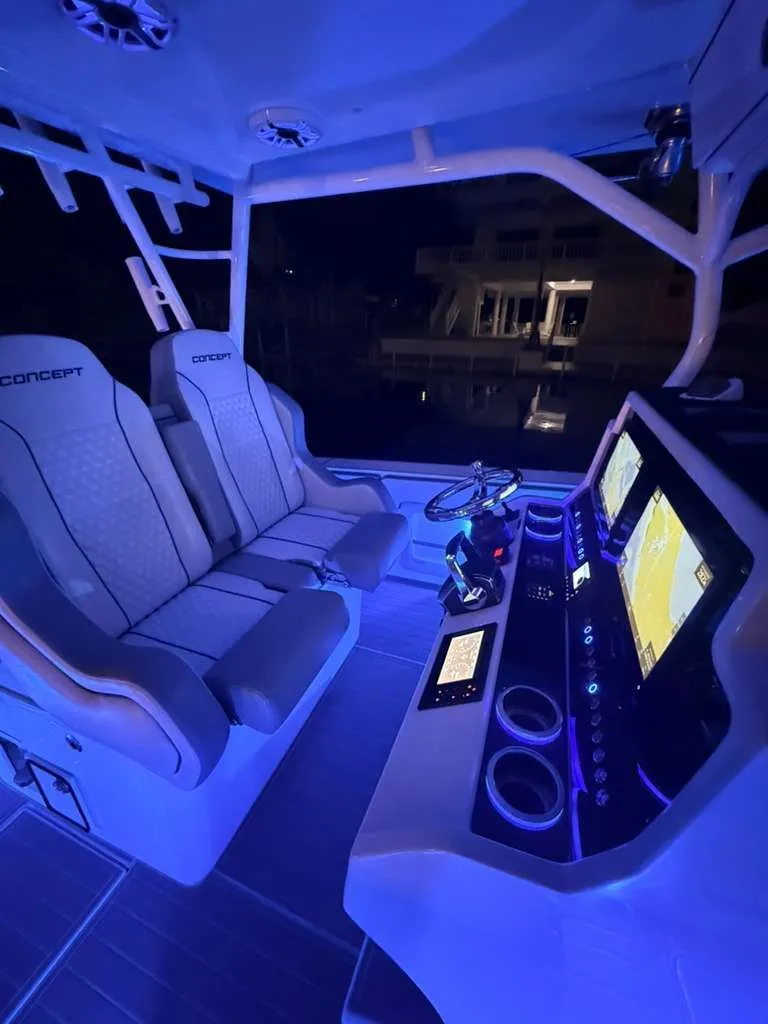 Slide: The Image of Interior of 2023 Concept 39' Open with blue lighting. - 22
