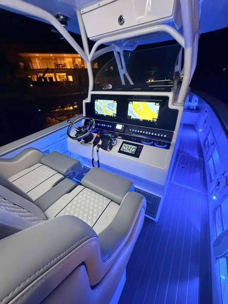 Slide: The Image of Interior of 2023 Concept 39' Open boat at night. - 7