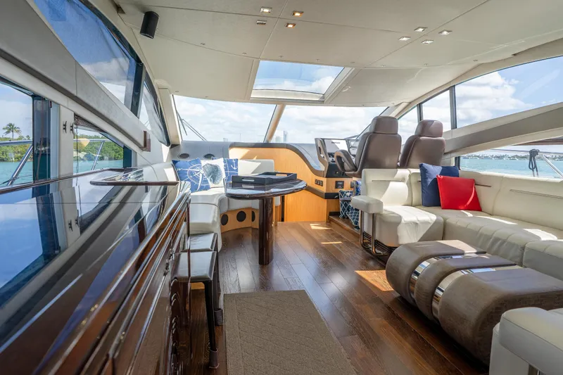 Slide: The Image of Luxurious interior of 2014 Sunseeker 68 Sport Yacht with elegant seating and panoramic windows. - 25
