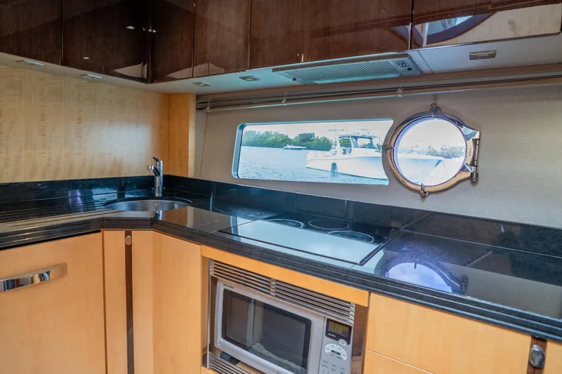 Slide: The Image of Luxurious kitchen interior of 2014 Sunseeker 68 Sport Yacht with modern appliances. - 53