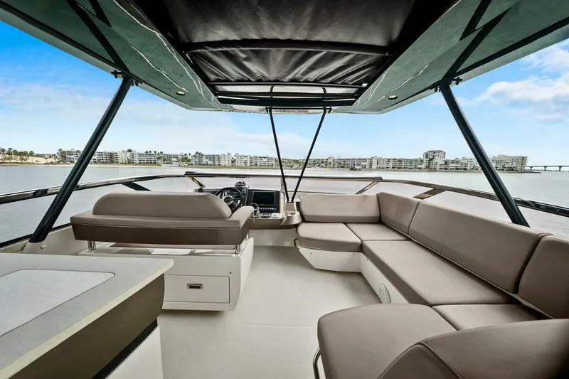 Slide: The Image of Luxurious interior of 2014 Marquis 630 Sport Yacht with spacious seating and modern design. - 36