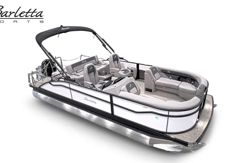 Slide: The Image of 2026 Barletta ARIA 22UC pontoon boat with sleek design and comfortable seating. - 4