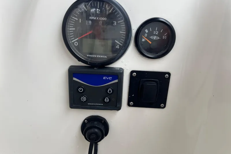 Slide: The Image of Control panel of a 2008 Bavaria 40 Vision yacht with Volvo Penta gauges. - 3