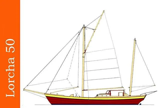 Slide: The Image of Illustration of 2002 Parker Marine Enterprises Lorcha 50 sailboat design. - 19