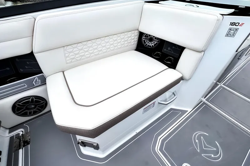 Slide: The Image of Luxurious white seating in 2026 Ingenity EL boat interior with modern design elements. - 10