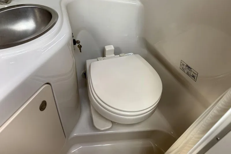 Slide: The Image of Bathroom interior of 2007 Sea Ray Sundancer 540 yacht with toilet and sink. - 36