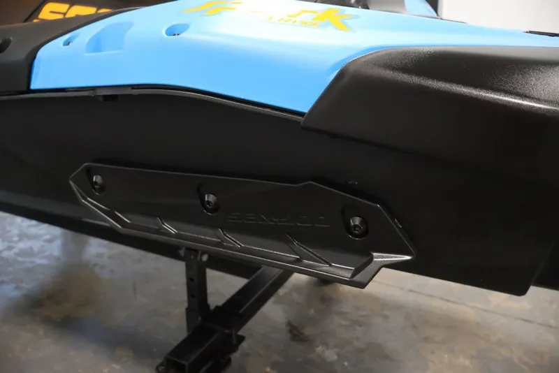 Slide: The Image of 2026 Sea-Doo Spark Trixx for 1, close-up of blue and black body design. - 18