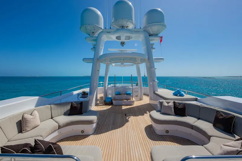 Slide: The Image of Luxurious 1988 Van Mill Custom yacht deck with elegant seating and ocean view. - 19
