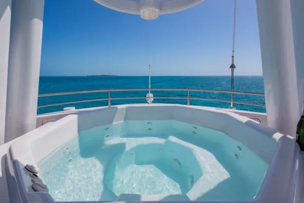 Slide: The Image of Luxurious yacht hot tub with ocean view, Van Mill Custom 1988. - 21