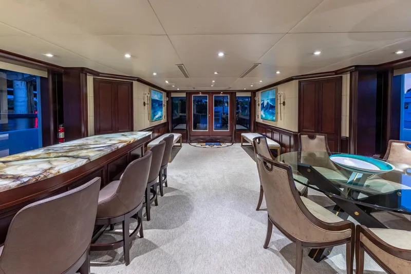 Slide: The Image of Luxurious 1988 Van Mill Custom yacht interior with elegant seating and modern decor. - 29
