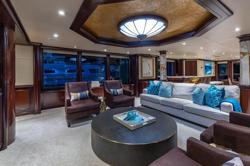 Slide: The Image of Luxurious 1988 Van Mill Custom yacht interior with elegant seating and modern decor. - 38
