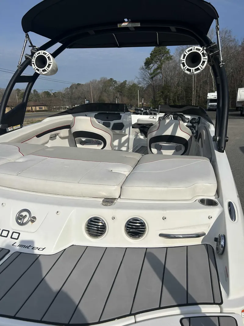 Slide: The Image of 2019 Tahoe 700 Limited boat with stylish interior and speakers. - 5