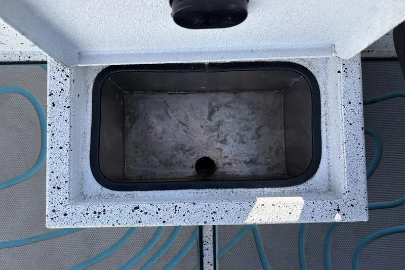 Slide: The Image of Interior view of Xpress X19 Pro 2022 boat compartment with speckled finish. - 17