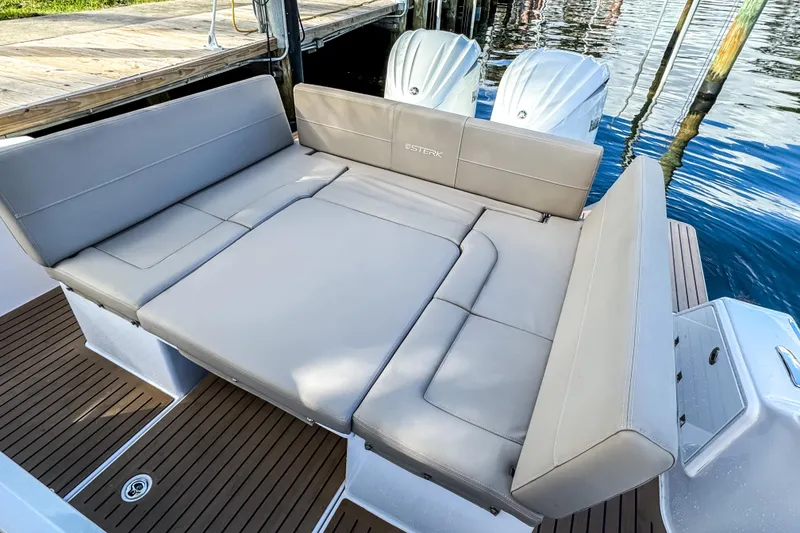 Slide: The Image of Luxurious seating on STERK 31 boat, model year 2025. - 7