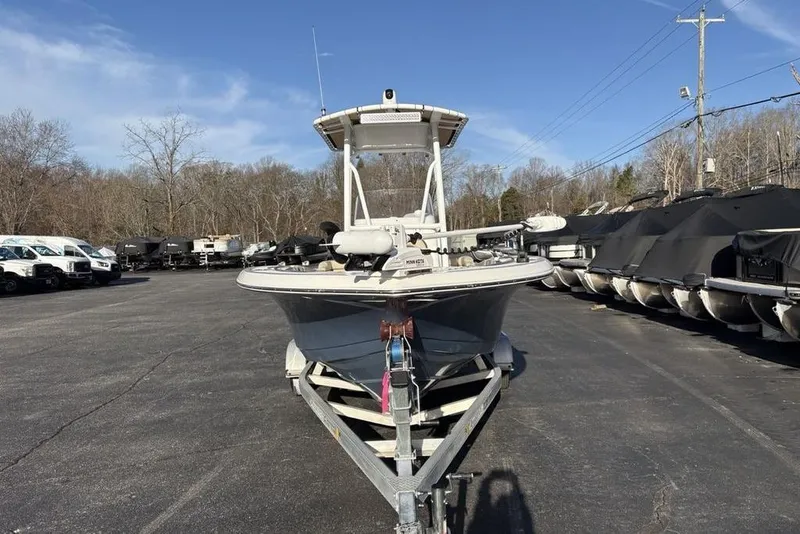 Slide: The Image of 2018 Tidewater 210 LXF boat on trailer in outdoor storage lot. - 3