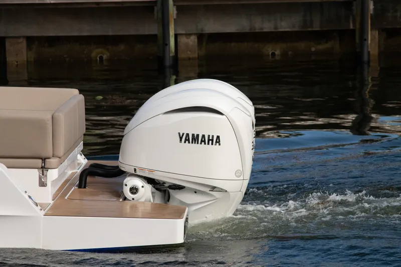 Slide: The Image of STERK 31 boat with Yamaha outboard motor, year 2025. - 23