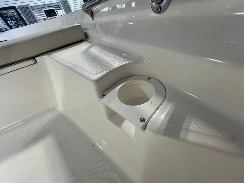 Slide: The Image of Interior view of the 2026 Boston Whaler 150 Montauk boat. - 26