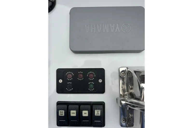 Slide: The Image of Control panel of 2020 Sealegs 9m Amphibious RIB with Yamaha components and switches. - 18