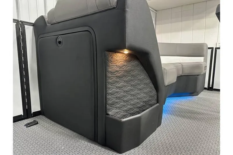 Slide: The Image of Luxurious Evotti 723CS 2026 interior with modern seating and ambient lighting. - 36