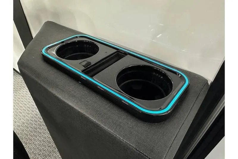 Slide: The Image of Cup holder with blue trim in 2026 Evotti 723CS interior. - 38