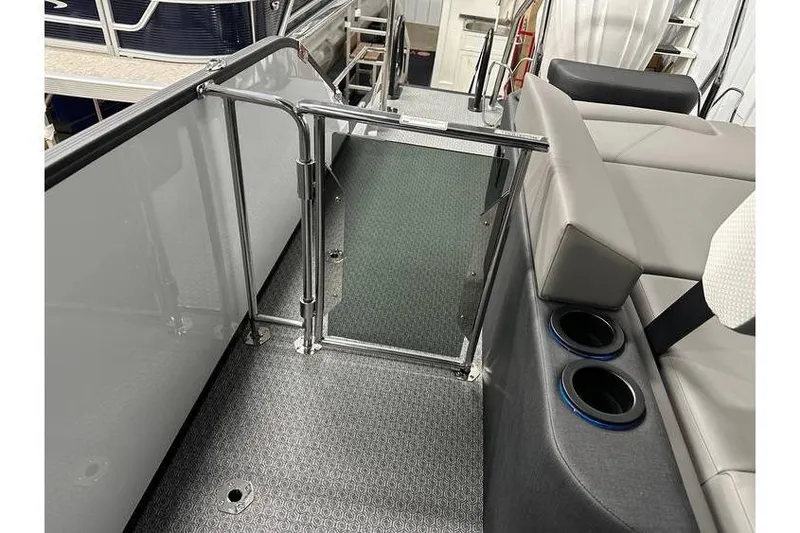 Slide: The Image of Interior of 2026 Evotti 723CS boat with seating and cup holders. - 49