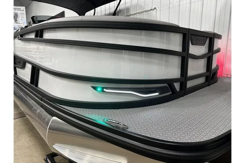 Slide: The Image of 2026 Evotti 723CS pontoon boat with sleek design and modern lighting. - 50