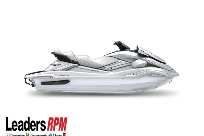 Slide: The Image of 2026 Yamaha WaveRunner FX Cruiser SVHO in sleek white design, side view. - 22