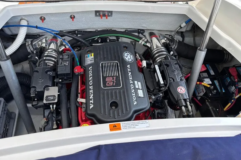 Slide: The Image of Engine compartment of a 2007 Chris-Craft Corsair 25 with Volvo Penta 8.1 Gi engine. - 17