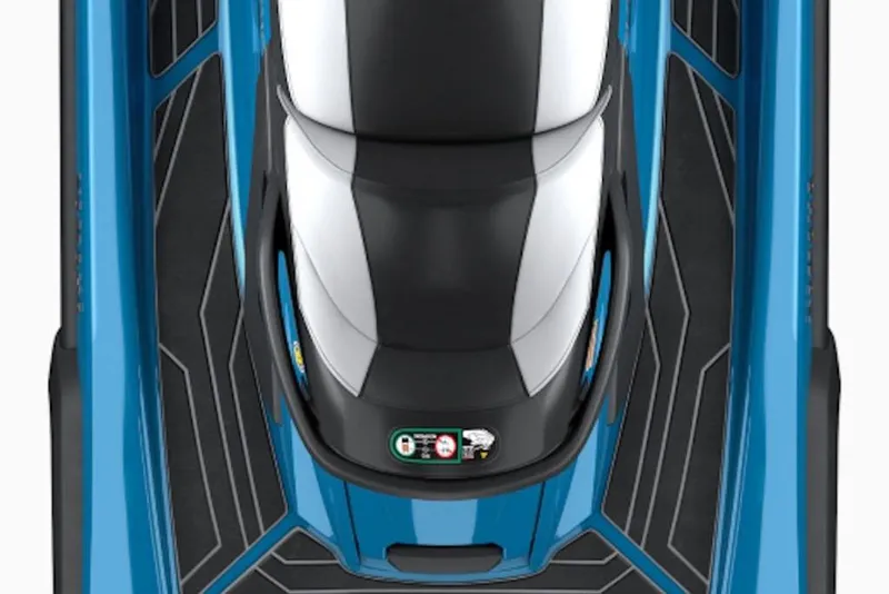 Slide: The Image of 2026 Yamaha WaveRunner FX Cruiser HO, top view, blue and black design. - 3