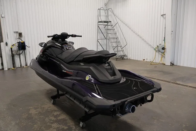 Slide: The Image of 2026 Yamaha WaveRunner GP HO jet ski in a garage setting. - 14