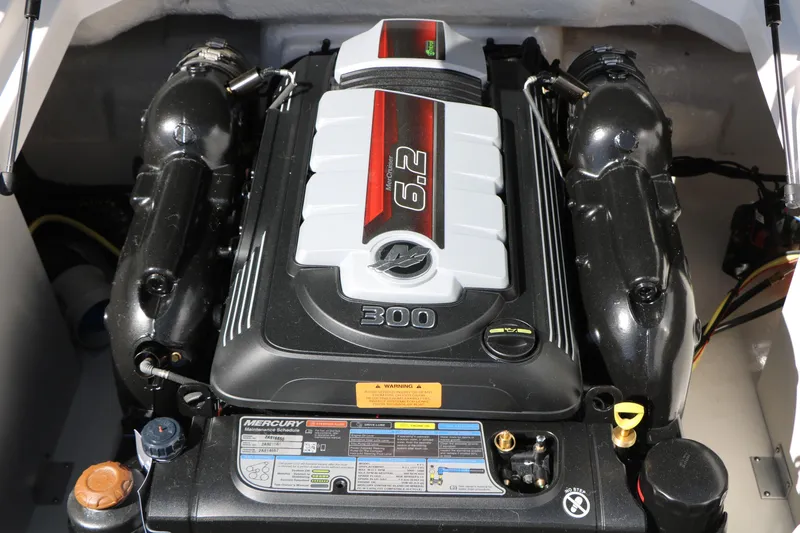 Slide: The Image of Engine of 2026 Chaparral 23 SSi boat, featuring a 6.2L Mercury motor. - 26