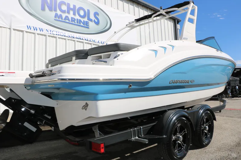 Slide: The Image of 2026 Chaparral 23 SSi boat on trailer at Nichols Marine dealership. - 5