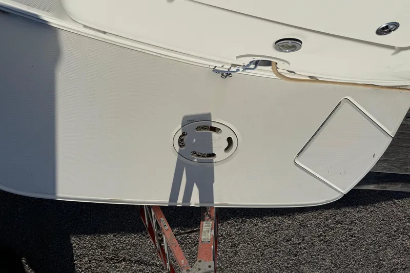 Slide: The Image of 2003 Sea Ray 300 Sundancer swim platform with ladder and hatch, top view. - 4