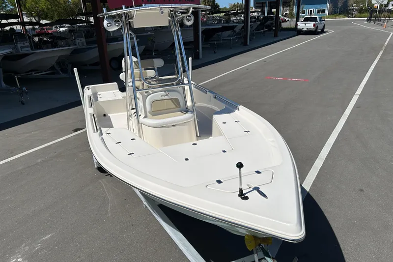 Slide: The Image of 2021 Bulls Bay 2200 boat on trailer in outdoor showroom. - 6