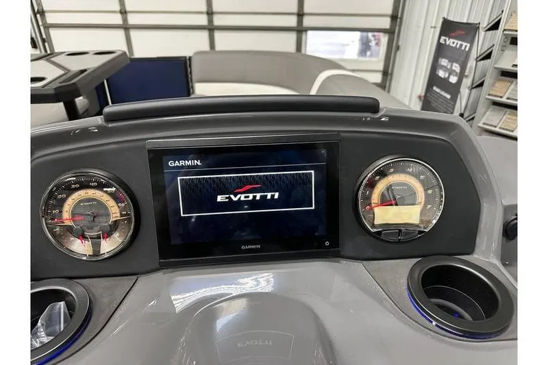Slide: The Image of Dashboard of 2026 Evotti 521CS with Garmin display and gauges. - 34