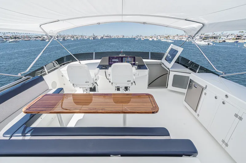 Slide: The Image of Luxurious Northcoast Yachts Raised Pilothouse 1999/2024 with elegant seating and ocean view. - 20