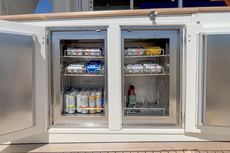 Slide: The Image of Beverage fridge on Northcoast Yachts Raised Pilothouse 1999/2024. - 45