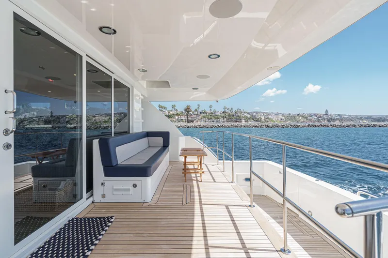 Slide: The Image of Luxurious deck of a Northcoast Yacht with ocean view. - 48