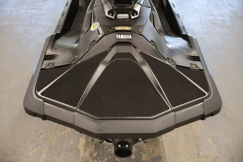 Slide: The Image of 2026 Yamaha WaveRunner JetBlaster, sleek black design, top view of watercraft. - 19