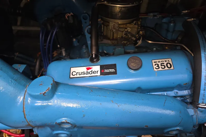 Slide: The Image of Crusader Model 350 engine in 1988 Marinette 37 Motor Yacht. - 59