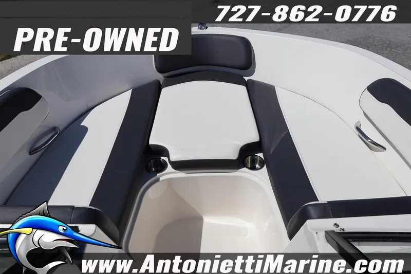 Slide: The Image of Pre-owned 2020 Bayliner VR5 Bowrider OB boat interior with seating, available at Antonietti Marine. - 18
