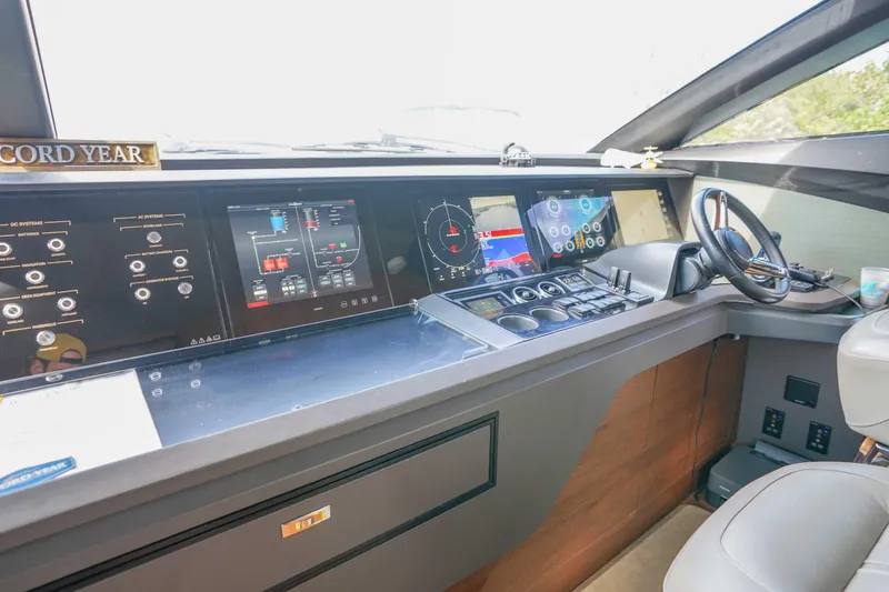 Slide: The Image of Cockpit of 2021 Princess Y85 yacht with advanced navigation and control systems. - 22