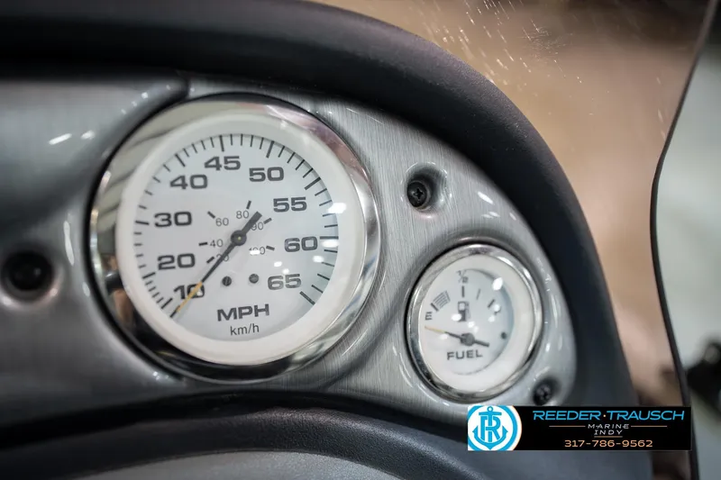 Slide: The Image of Close-up of 2007 Tracker Tournament V-18 speedometer and fuel gauge on dashboard. - 33