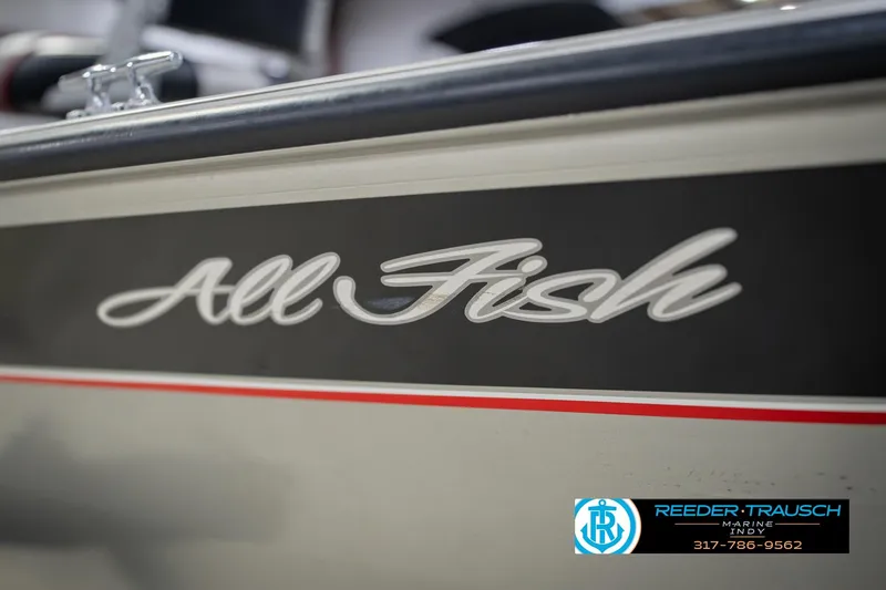 Slide: The Image of 2007 Tracker Tournament V-18 boat with "All Fish" decal, Reeder Trausch Marine logo. - 55