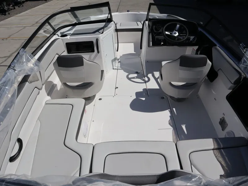 Slide: The Image of Interior of 2026 Yamaha SX190 boat with modern seating. - 10